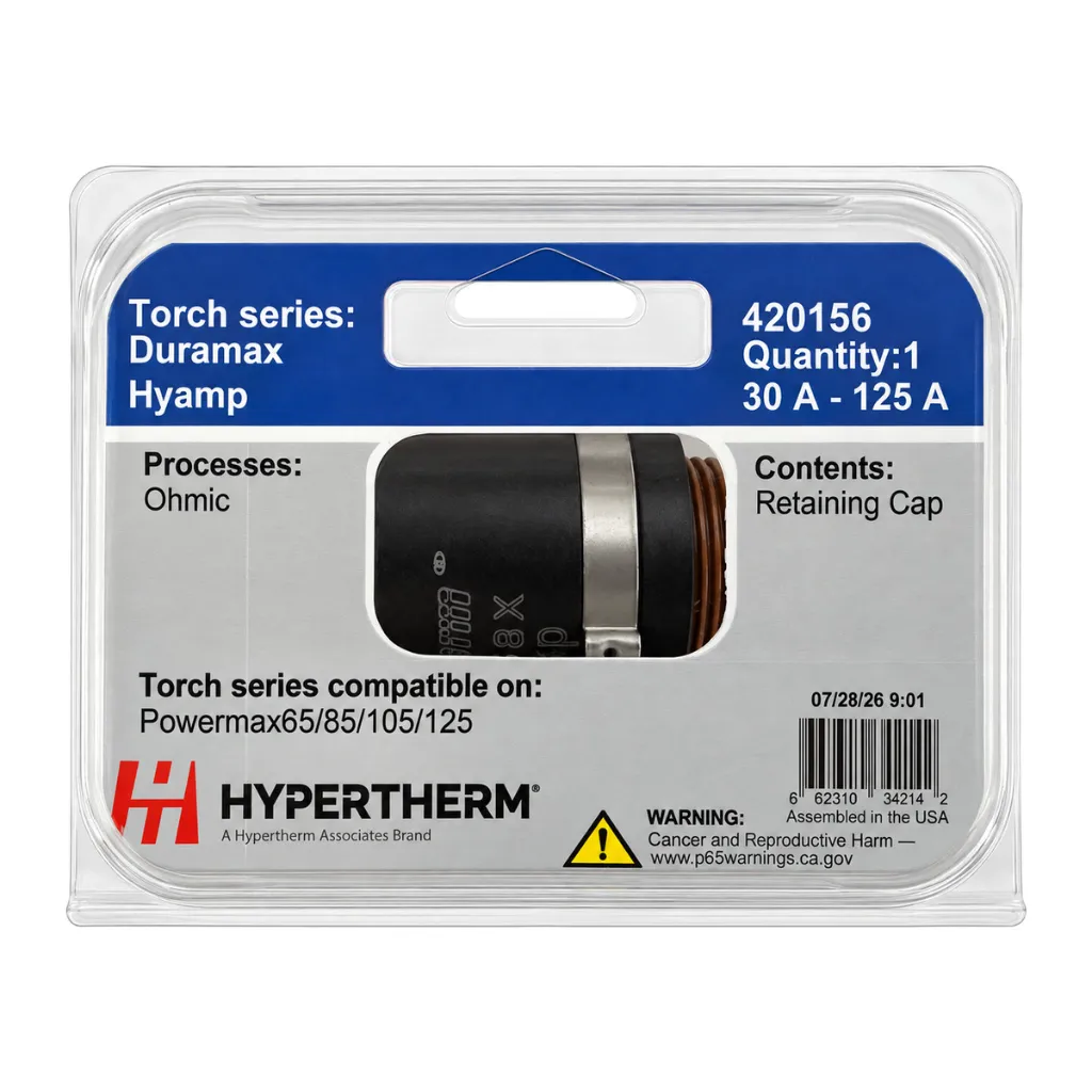 420156 Hypertherm Ohmic Retaining Cap - 30-125A Mechanised - Powermax125 Duramax Hyamp