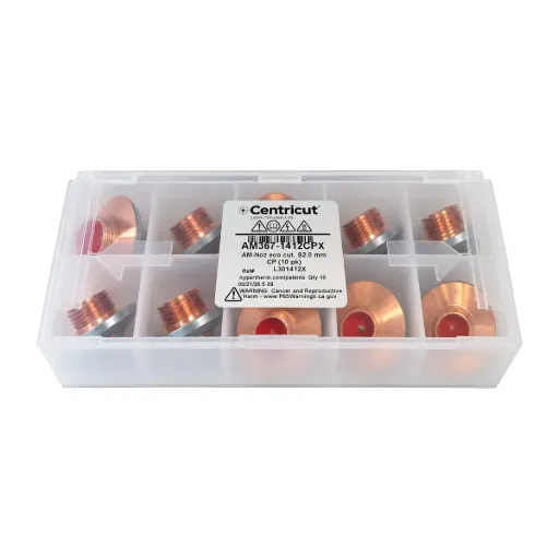 AM367-1412CPX S2.0E Eco Cut Single Laser Nozzle for Amada, Chrome Plated (10 pk)