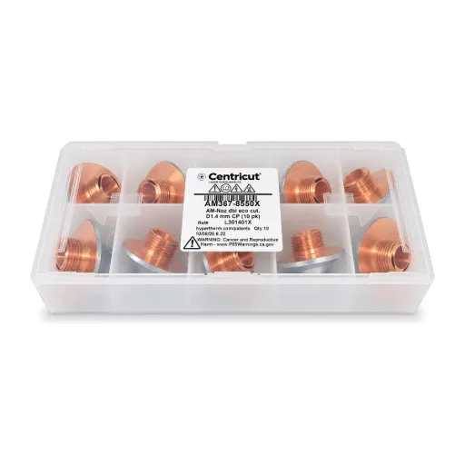 AM367-8550X D1.4E Eco Cut Double Laser Nozzle for Amada, Chrome Plated (10 pk)
