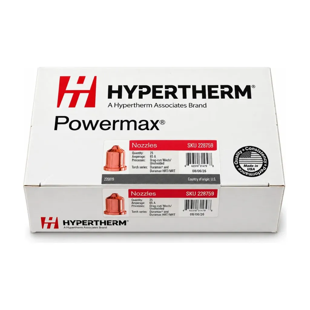 228759 Hypertherm Nozzle Bulk Pack - 65A, Pack of 25 - Powermax65/85/105 Duramax