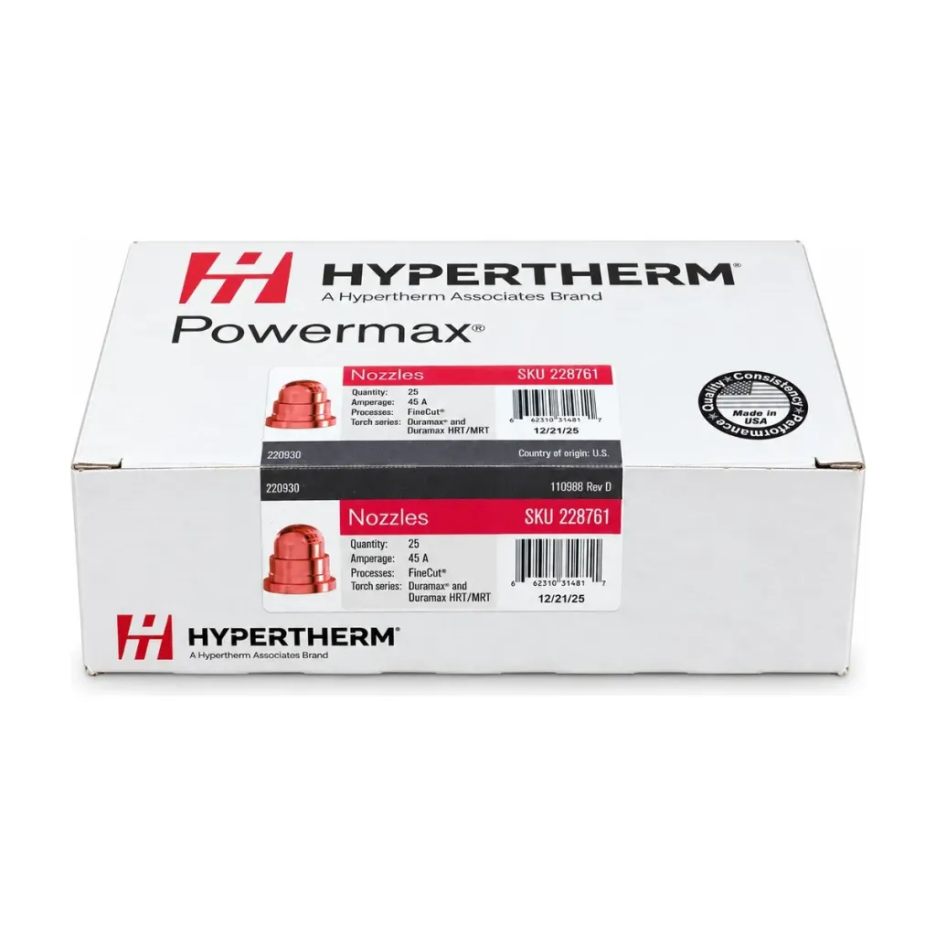 228761 Hypertherm FineCut Nozzle Bulk Pack - 30-45A, Pack of 25 - Powermax45 XP/65/85/105 Duramax
