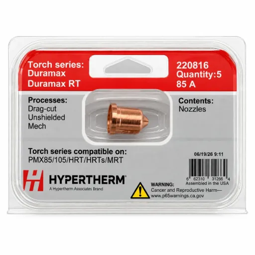 220816 Hypertherm Nozzle - 85A, Pack of 5 - Powermax85/105 Duramax