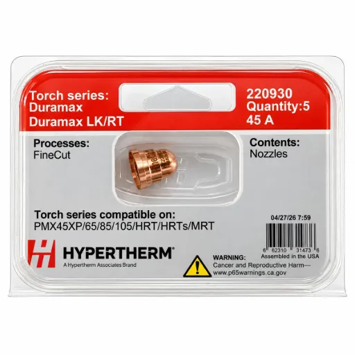 220930 Hypertherm FineCut Nozzle - 30-45A, Pack of 5 - Powermax45 XP/65/85/105 Duramax