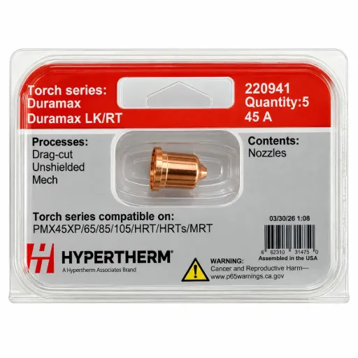 220941 Hypertherm Nozzle - 45A, Pack of 5 - Powermax45 XP/65/85/105 Duramax